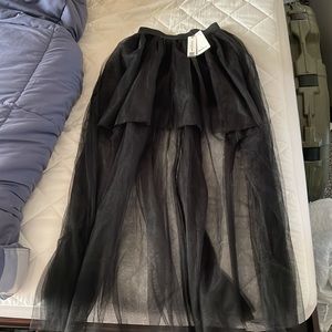 Black Tulle High Low Skirt